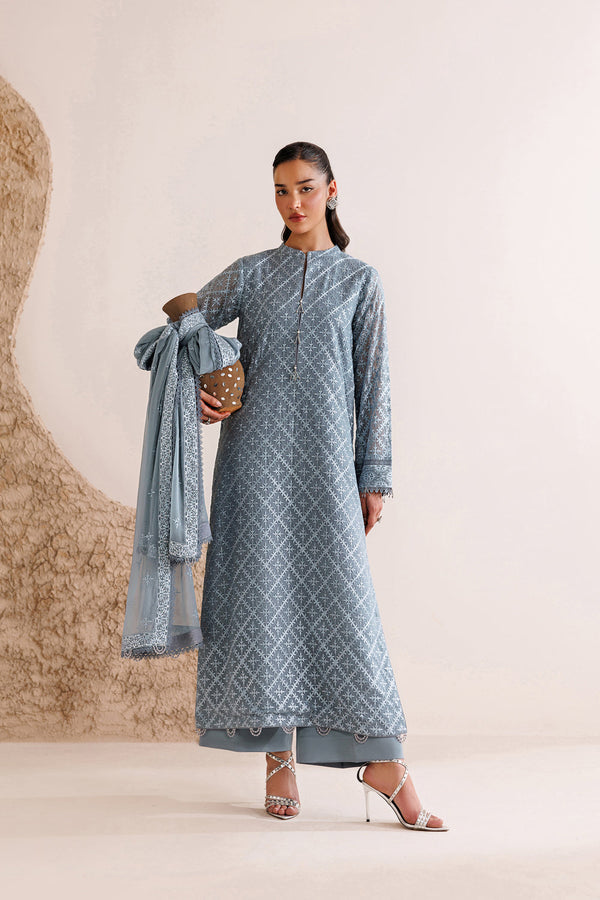 Farasha | Chiffon Threads 26 | PALE SLATE by Farasha - Designer Dress  - Type : Ladies Clothes - Available at Libayah - 100% Original 