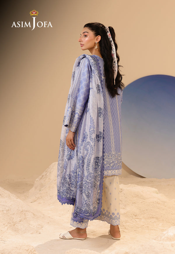 Asim Jofa | Summer Rhapsody | AJUBU-13 Printed Embroidered Lawn by Asim Jofa - Designer Dress  - Type : Ladies Clothes - Available at Libayah - 100% Original 