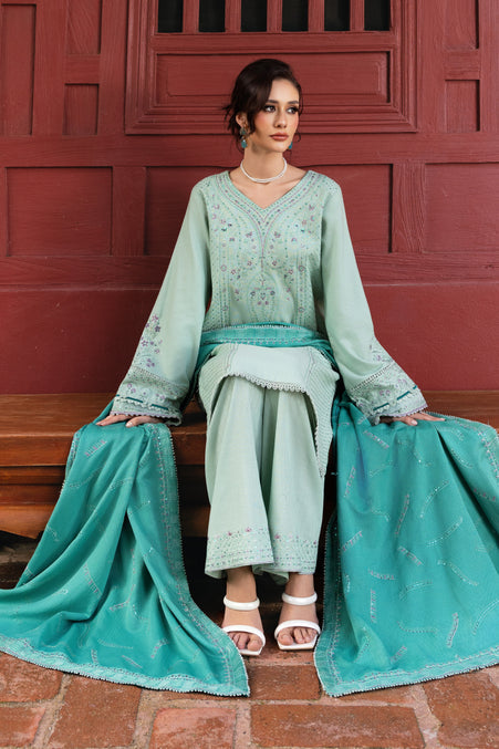 Naqshi | Nuri Khaddar Velvet Marina | Salsabeel by Naqshi - Designer Dress  - Type : Ladies Clothes - Available at Libayah - 100% Original 