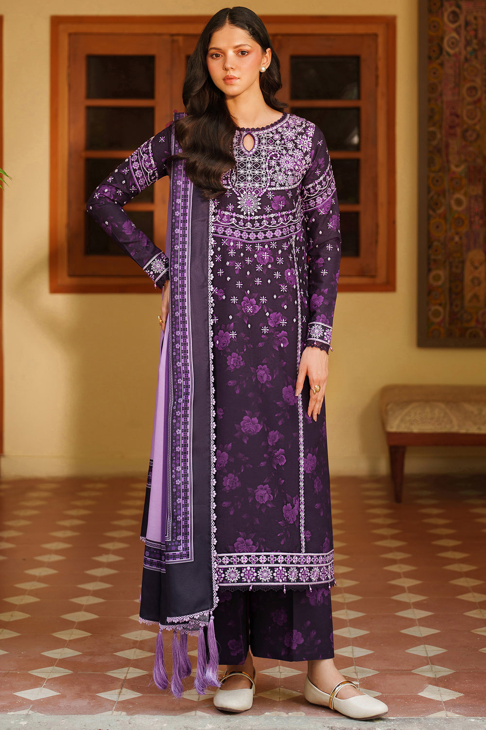 Farasha | Meline Premium Viscose 25 | Plum Powder by Farasha - Designer Dress  - Type : Ladies Clothes - Available at Libayah - 100% Original 