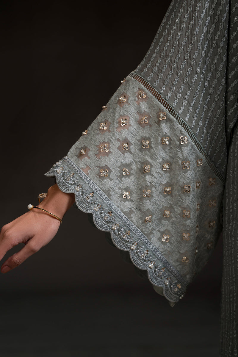 Ammara Khan | Glitz Luxury Pret 24 | BOXY TUNIC AND TULIP SHALWAR SET (D-08) by Ammara Khan - Designer Dress - Type: Ladies Clothes - Available at Libayah - 100% Original