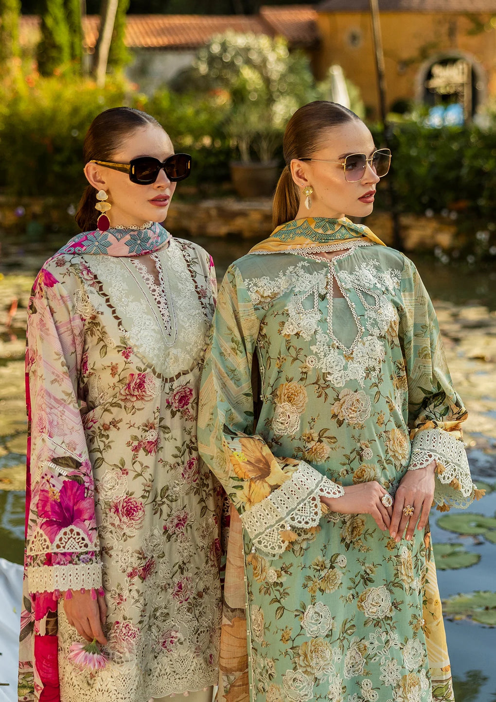 Elaf Premium | Print Chikankari 25 | ELK-06B ROSES & WHITES by Elaf Premium - Designer Dress - Type: Ladies Clothes - Available at Libayah - 100% Original