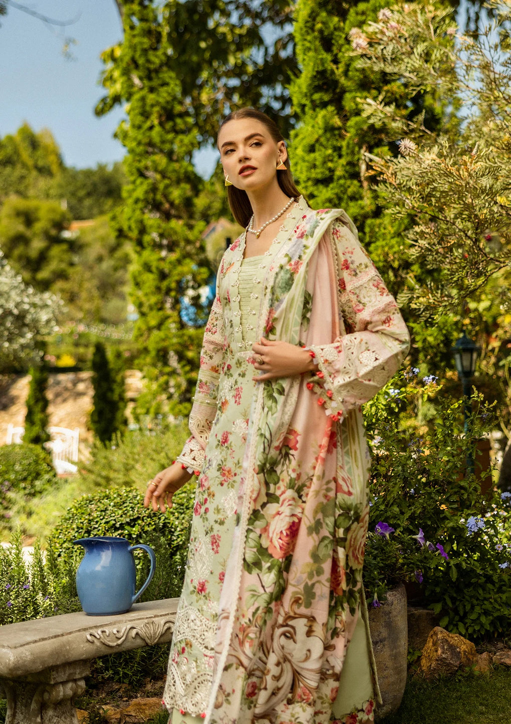 Elaf Premium | Print Chikankari 25 | ELK-04A DEAR PARADISE by Elaf Premium - Designer Dress - Type: Ladies Clothes - Available at Libayah - 100% Original