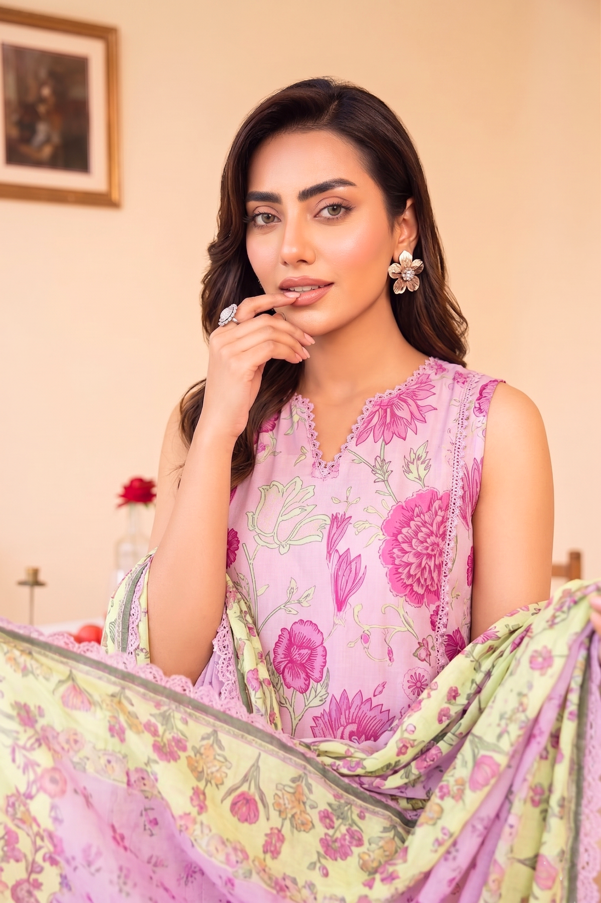 Faiza Faisal | FNF Printed Lawn | FUCHSIA PINK by Faiza Faisal - Designer Dress  - Type : Ladies Clothes - Available at Libayah - 100% Original 