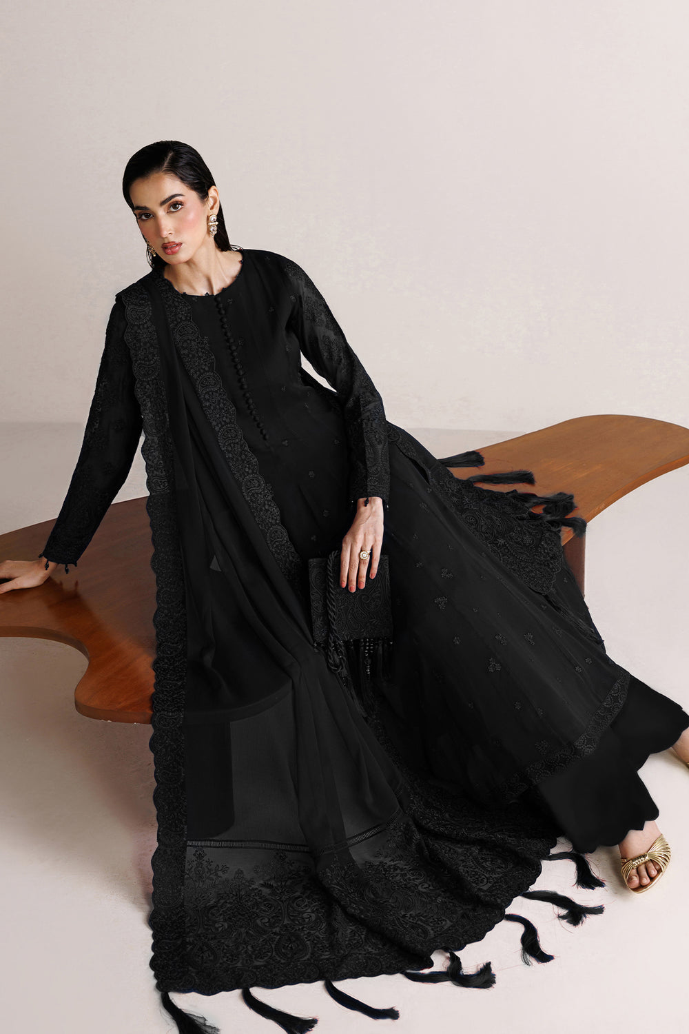 Farasha | Chiffon Essentials 26 | Black Dahlia by Farasha - Designer Dress  - Type : Ladies Clothes - Available at Libayah - 100% Original 
