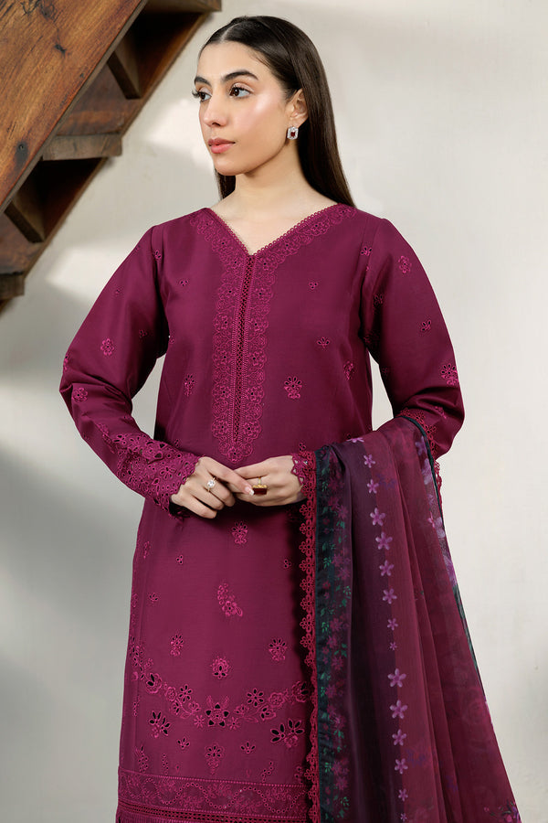 Farasha | Summer Weaves Embroidered Lawn | Garnet Passion by Farasha - Designer Dress - Type: Ladies Clothes - Available at Libayah - 100% Original