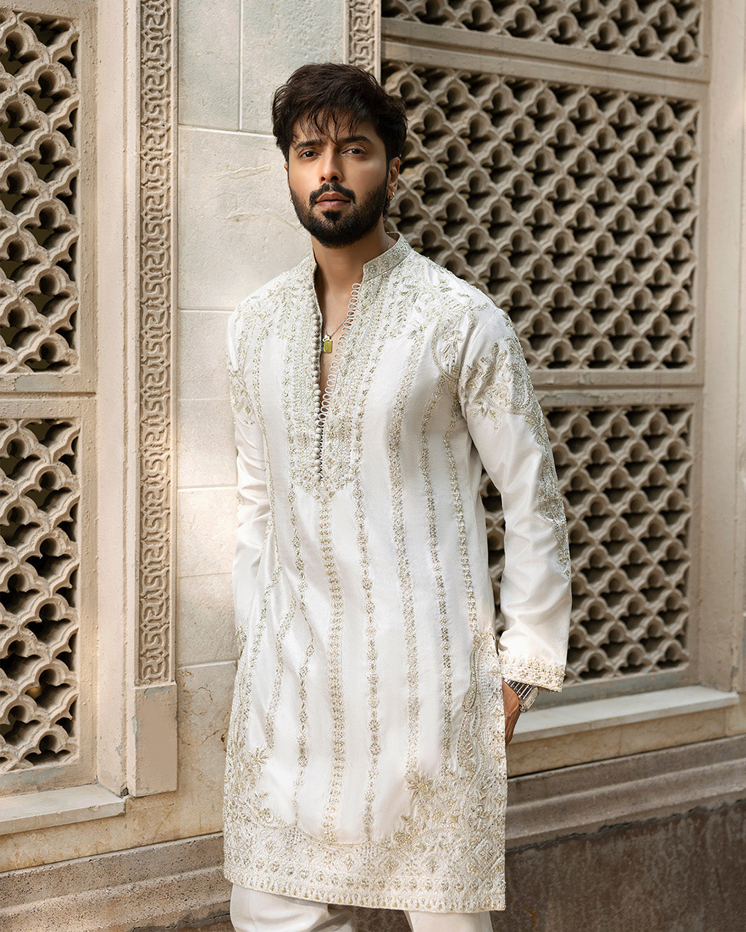 Pakistani Menswear | Faiza Saqlain | Bishr by Faiza Saqlain - Designer Dress - Type: MensWear - Available at Libayah - 100% Original