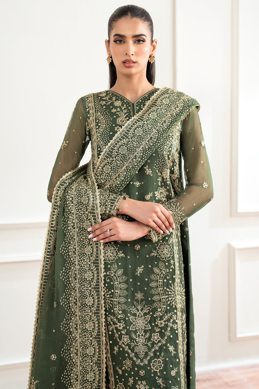 Farasha | Essence Formals 25 | Muted Moss by Farasha - Designer Dress  - Type : Ladies Clothes - Available at Libayah - 100% Original 