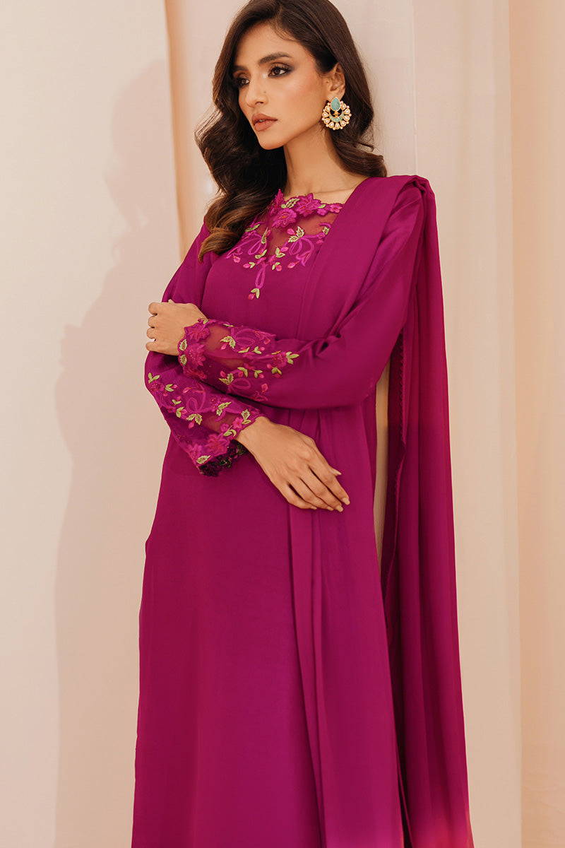Mina Hasan | Signature Pret | Magenta Garden - by Libayah - Registered Vendor of : Mina Hasan - 100% Original Designer Dress