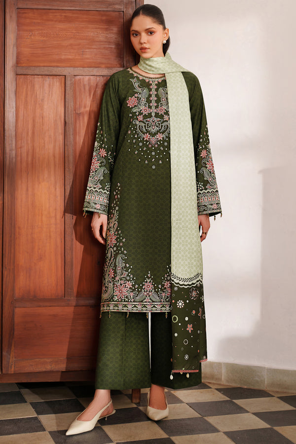 Farasha | Meline Premium Viscose 25 | Olive Drape by Farasha - Designer Dress  - Type : Ladies Clothes - Available at Libayah - 100% Original 