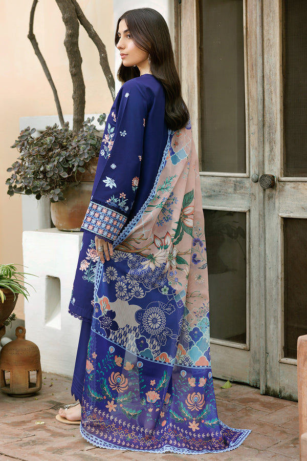 Farasha | Summer Weaves Embroidered Lawn | Indigo Glow by Farasha - Designer Dress - Type: Ladies Clothes - Available at Libayah - 100% Original