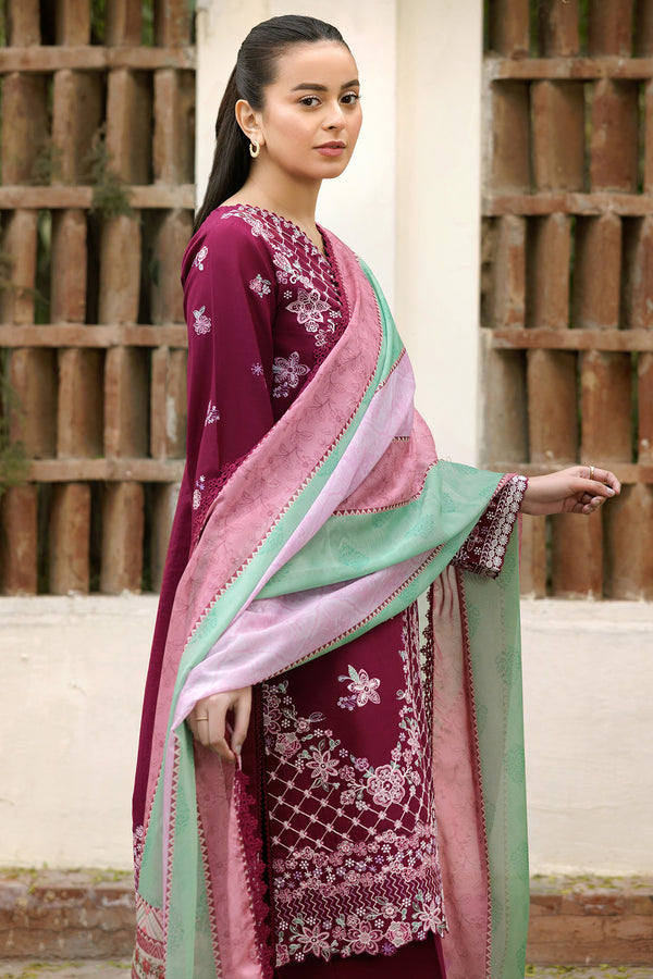 Farasha | Summer Weaves Embroidered Lawn | Satin Ruby by Farasha - Designer Dress - Type: Ladies Clothes - Available at Libayah - 100% Original