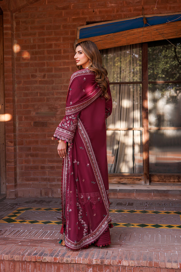 Farasha | Dastoor Embroidered Lawn SS24 | RUBY GLAM by Farasha - Designer Dress - Type: Ladies Clothes - Available at Libayah - 100% Original