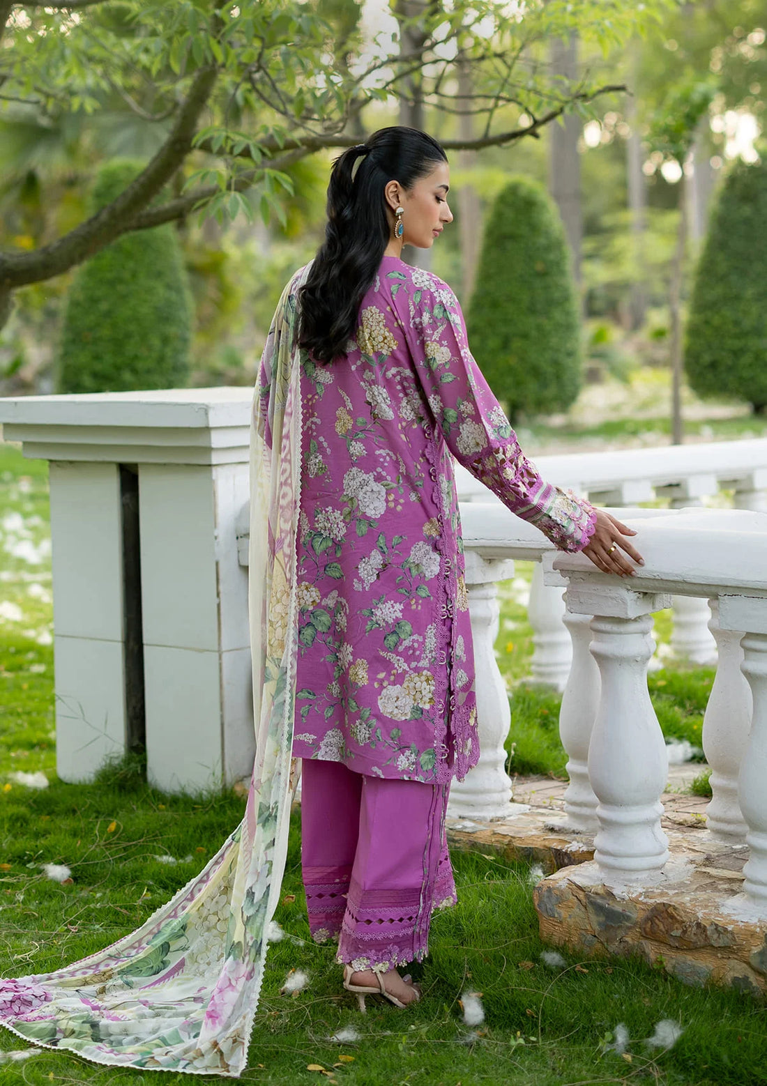 Elaf Premium | Signature Embroidered Lawn with Chiffon Collection 26 | ESG-7B KIARA by Elaf Premium - Designer Dress  - Type : Ladies Clothes - Available at Libayah - 100% Original 
