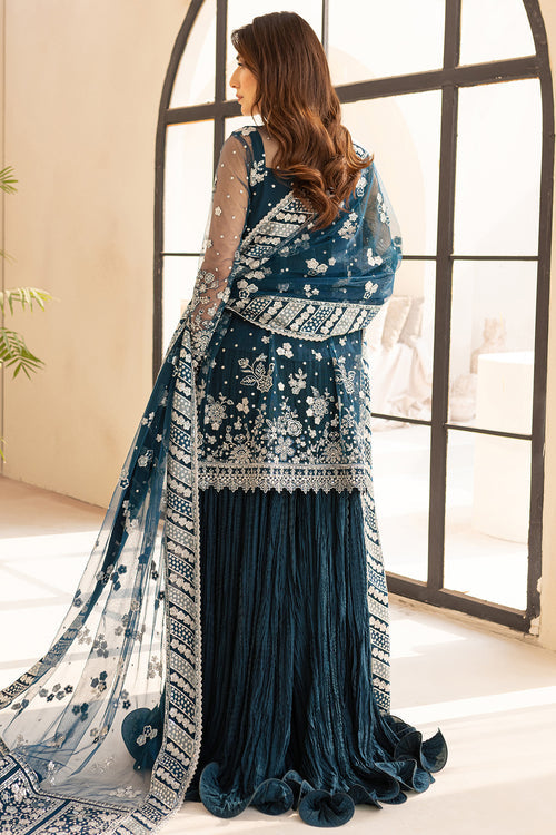 Farasha | Lu Zella Premium Formals 25 | Teal Drizzle by Farasha - Designer Dress  - Type : Ladies Clothes - Available at Libayah - 100% Original 