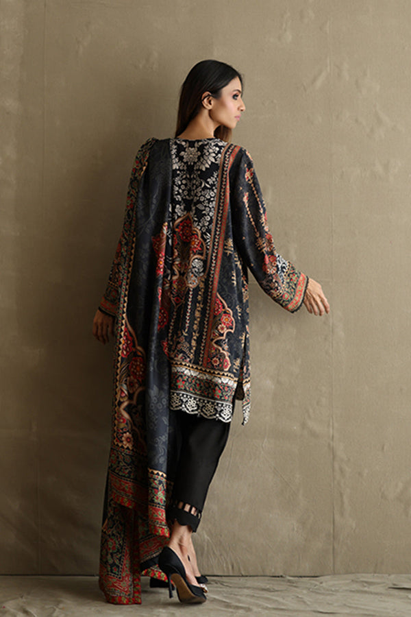 Mina Hasan | Signature Pret | Baroque In Black - by Libayah - Registered Vendor of : Mina Hasan - 100% Original Designer Dress