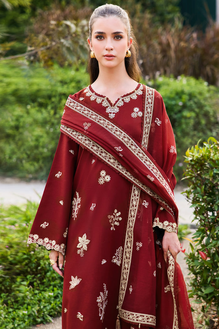 Farasha | Sorine Summer 26 | Maroon Majesty by Farasha - Designer Dress  - Type : Ladies Clothes - Available at Libayah - 100% Original 
