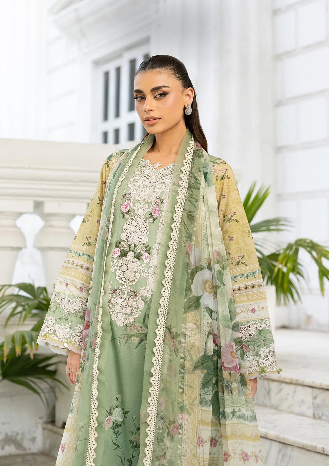 Elaf Premium | Signature Embroidered Lawn with Chiffon Collection 26 | ESG-1A ELARA by Elaf Premium - Designer Dress  - Type : Ladies Clothes - Available at Libayah - 100% Original 
