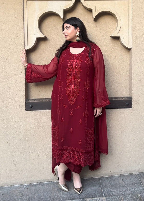 Sahane | Luxury Lawn and Formal Dresses | SAH-1011 Scarlet - Ella Formals by Sahane - Designer Dress - Type: Formal - Available at Libayah - 100% Original