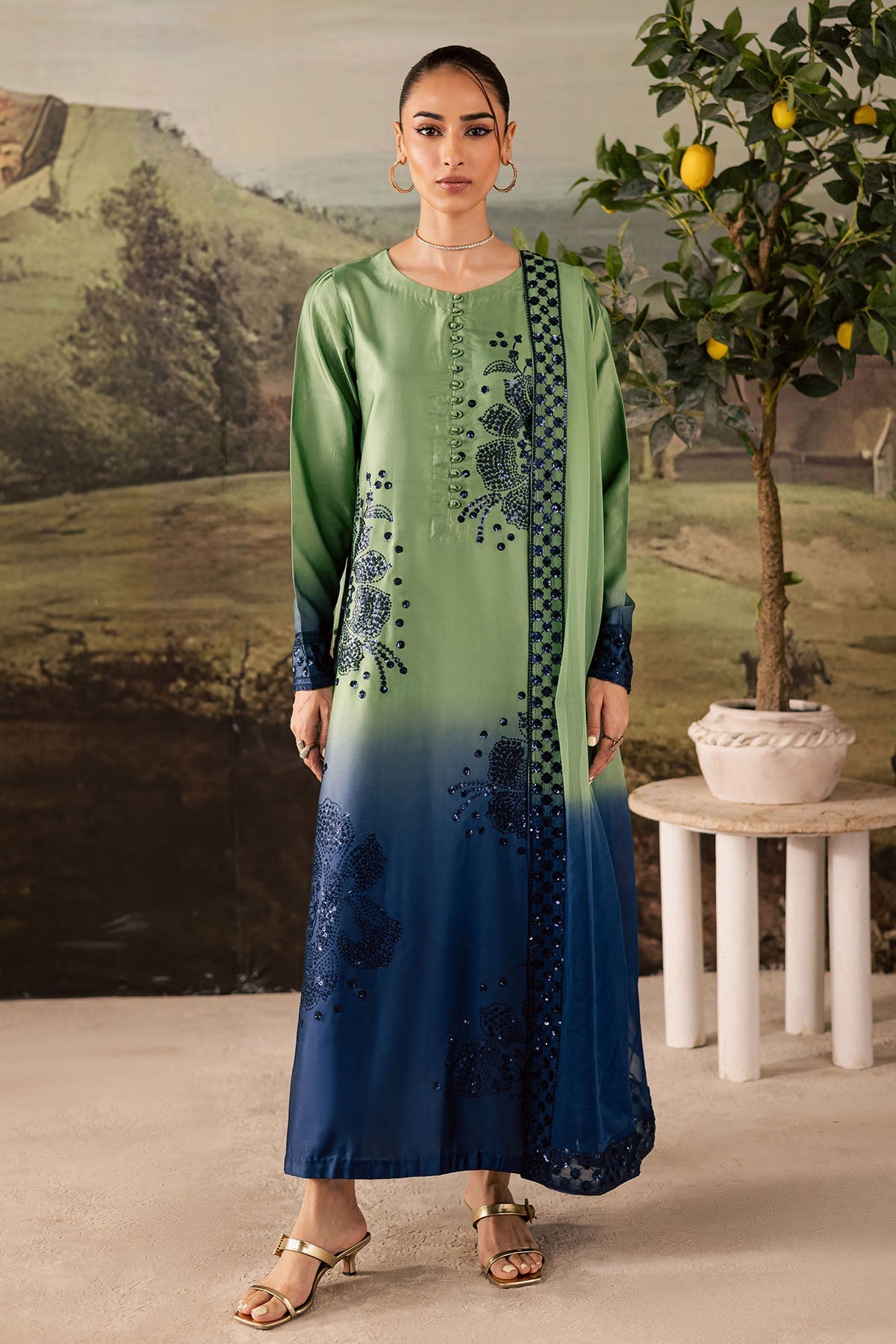 NP-677 – authentic Pakistani dress from the Nureh Shades of Winter collection for women in the UK
