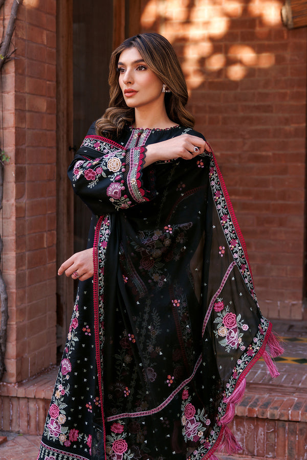 Farasha | Dastoor Embroidered Lawn SS24 | ORNATE NOIR by Farasha - Designer Dress - Type: Ladies Clothes - Available at Libayah - 100% Original