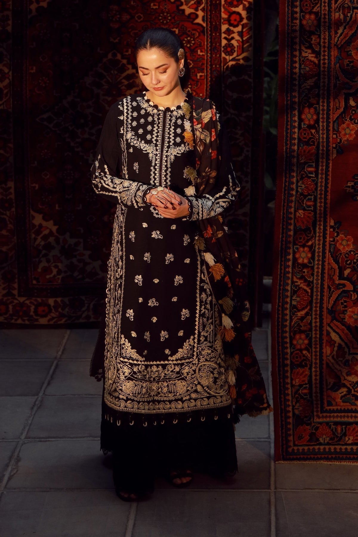 Maryam Hussain | Winter Shawl 25 | Mausam by Maryam Hussain - Designer Dress - Type : Ladies Clothes - Available at Libayah - 100% Original 