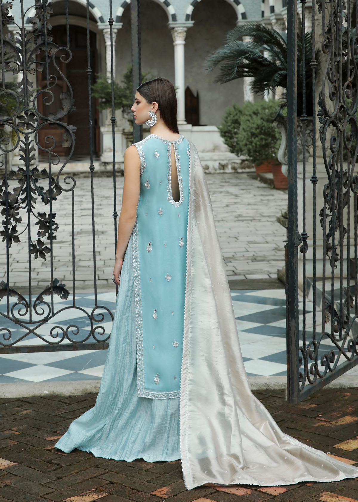 Purple Haze Pret Studio | Apsara Formals | Ice Blue Organza Outfit by Purple Haze - Designer Dress - Type: Ladies Clothes - Available at Libayah - 100% Original