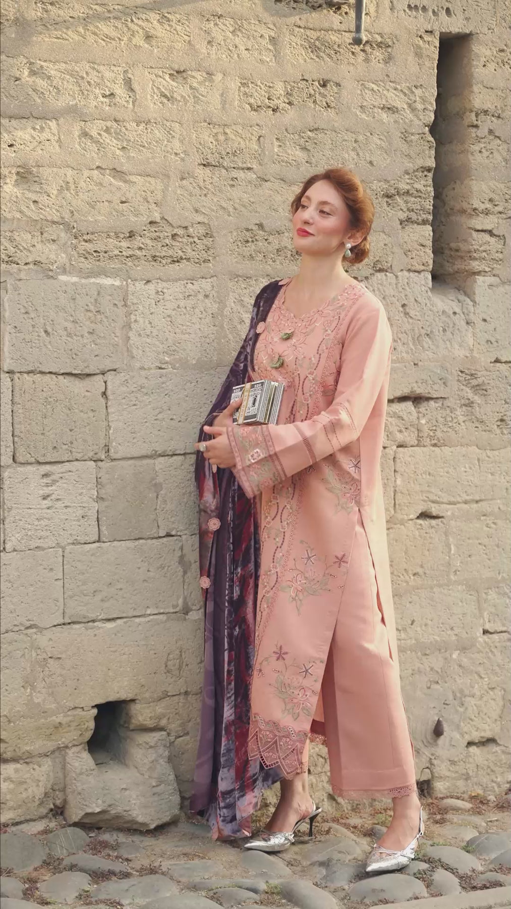 Latte – authentic Pakistani dress from the Rangrasiya Carnation Luxury Shawl Edit collection for women in the UK.