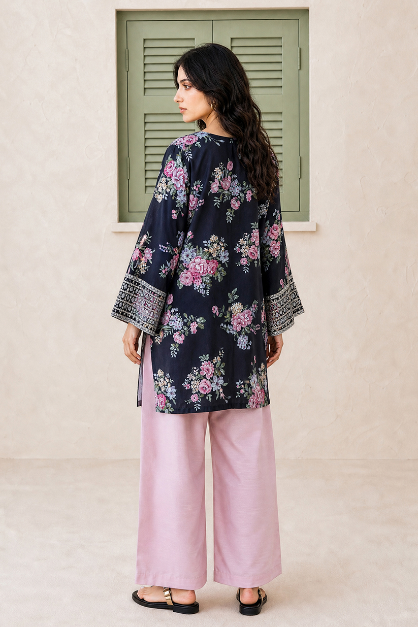 Saad Shaikh | Ease Fall Edit 26 | D-09 Co-ord Set Black and Pink by Saad Shaikh - Designer Dress  - Type : Ladies Clothes - Available at Libayah - 100% Original 