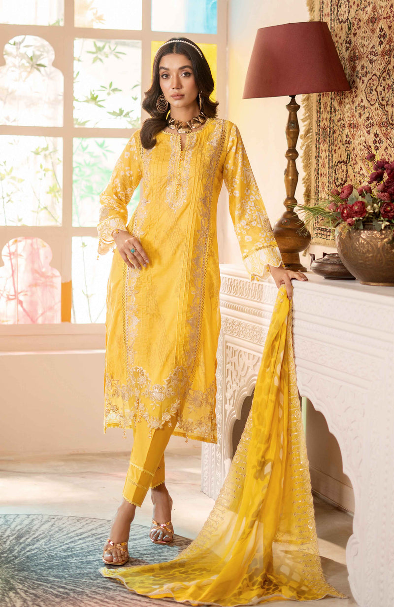 Al Zohaib | Sunshine Bloom Premium Lawn 25 | SBP-25-06 by Al Zohaib - Designer Dress - Type: Ladies Clothes - Available at Libayah - 100% Original