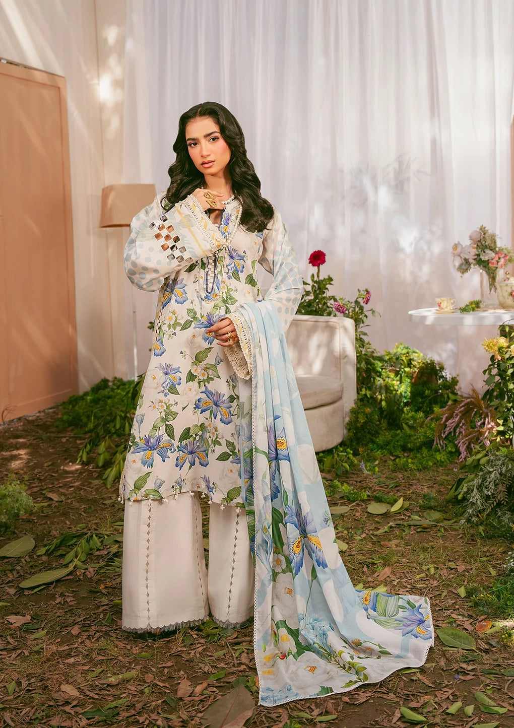 Elaf Premium | Prints 25 | EPS-6A IVORY PETALS by Elaf Premium - Designer Dress - Type: Ladies Clothes - Available at Libayah - 100% Original