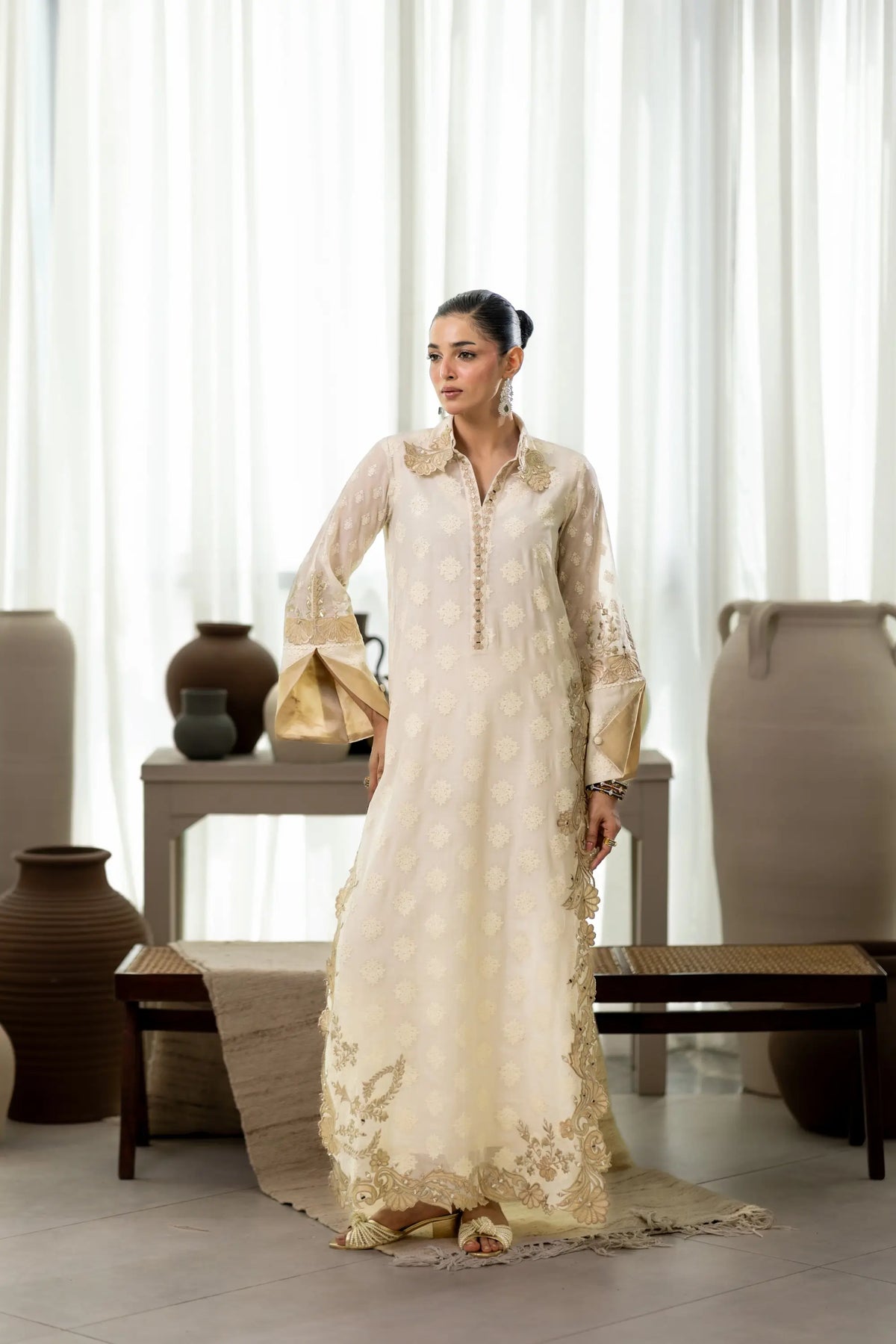 Afrozeh | Basic Pret 26 RTW | NACRE by Afrozeh - Designer Dress  - Type : Ladies Clothes - Available at Libayah - 100% Original 