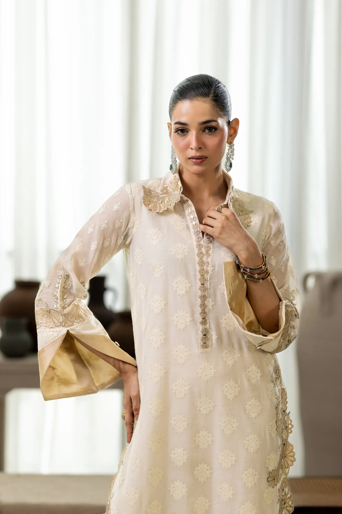 Afrozeh | Basic Pret 26 RTW | NACRE by Afrozeh - Designer Dress  - Type : Ladies Clothes - Available at Libayah - 100% Original 