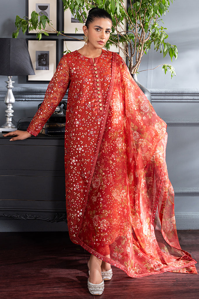 Cross Stitch | Luxury Pret | SCARLET BLOOM by Cross Stitch - Designer Dress - Type: Luxury - Available at Libayah - 100% Original