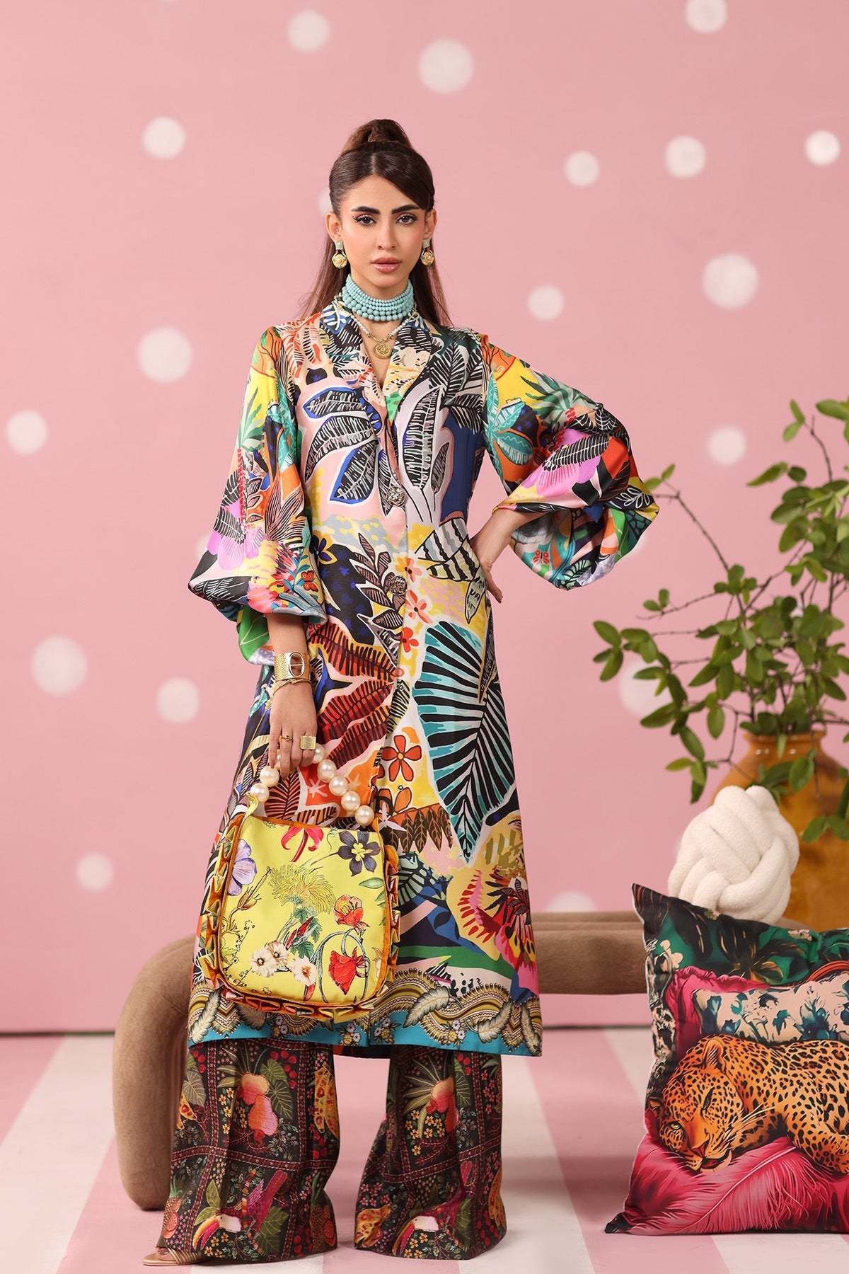 Musferah Saad | Resort Collection | Chromatic Jungle by Musferah Saad - Designer Dress  - Type : Ladies Clothes - Available at Libayah - 100% Original 