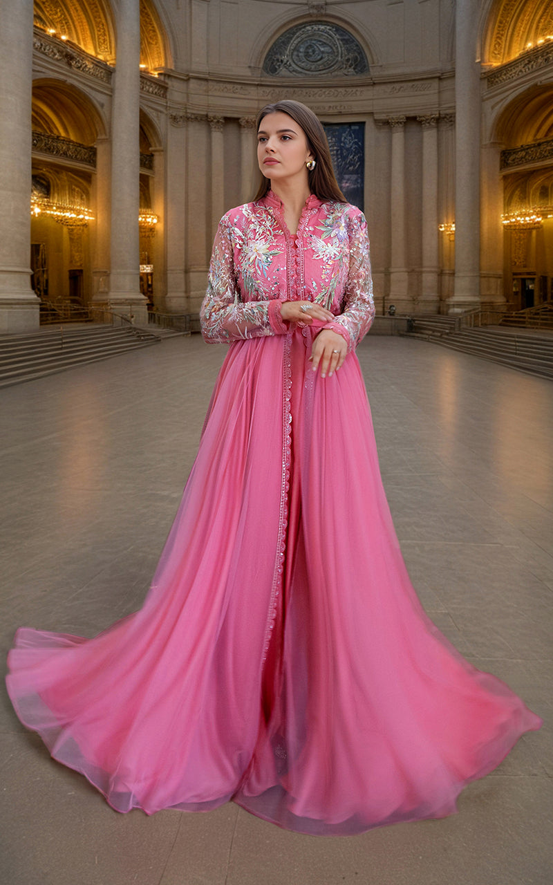 Threads and Motifs | Formal Dresses 25 | Net Embroidered Maxi by Threads and Motifs - Designer Dress  - Type : Ladies Clothes - Available at Libayah - 100% Original 