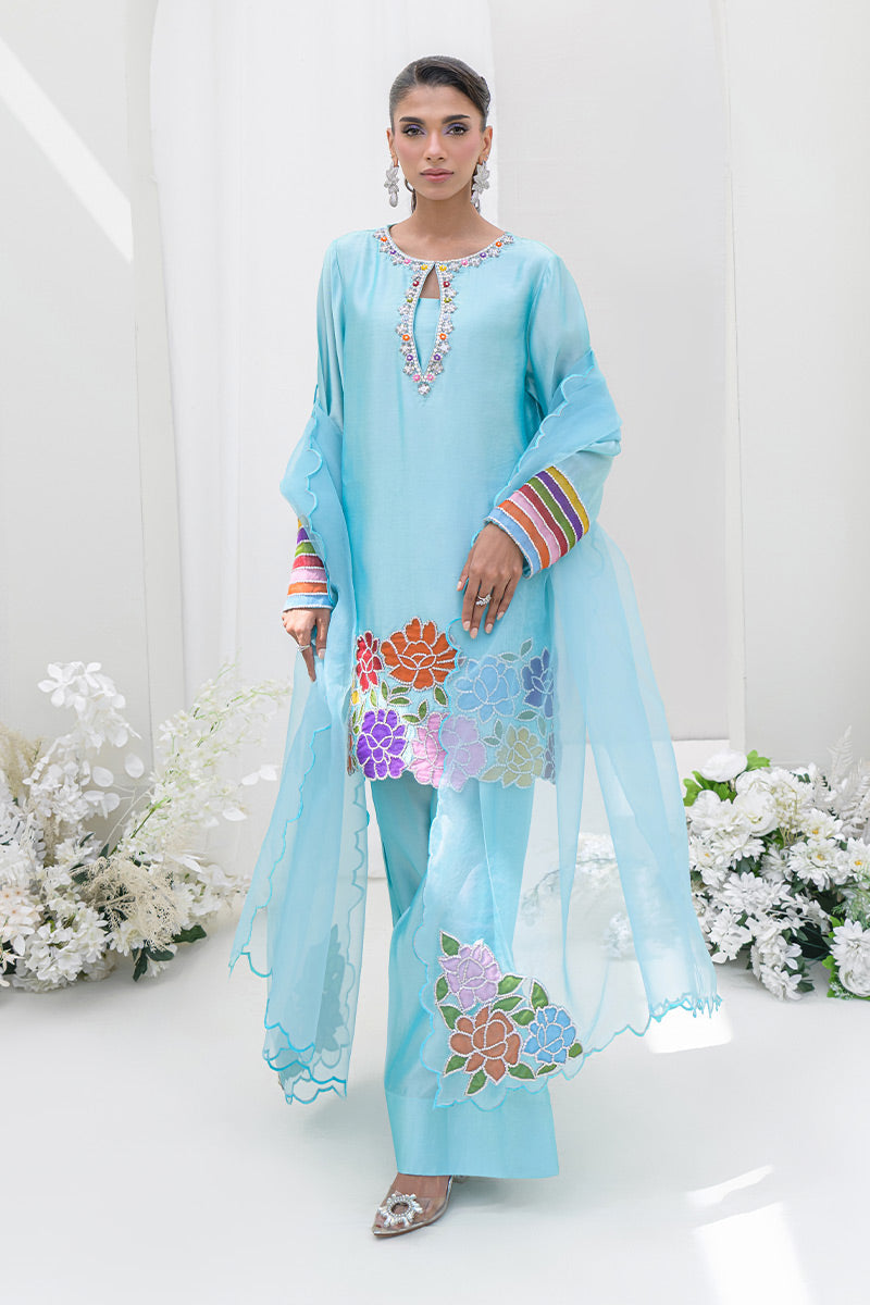 Chic Ophicial | Aarzu Luxe Pret | Sea Breeze Rose by Chic Ophicial - Designer Dress  - Type : Ladies Clothes - Available at Libayah - 100% Original 