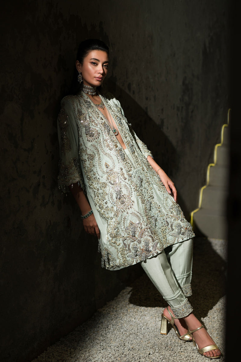 Ammara Khan | Lily Luxury Formals 24 | BOXY JEWELLED TUNIC (D-11) by Ammara Khan - Designer Dress - Type: Ladies Clothes - Available at Libayah - 100% Original