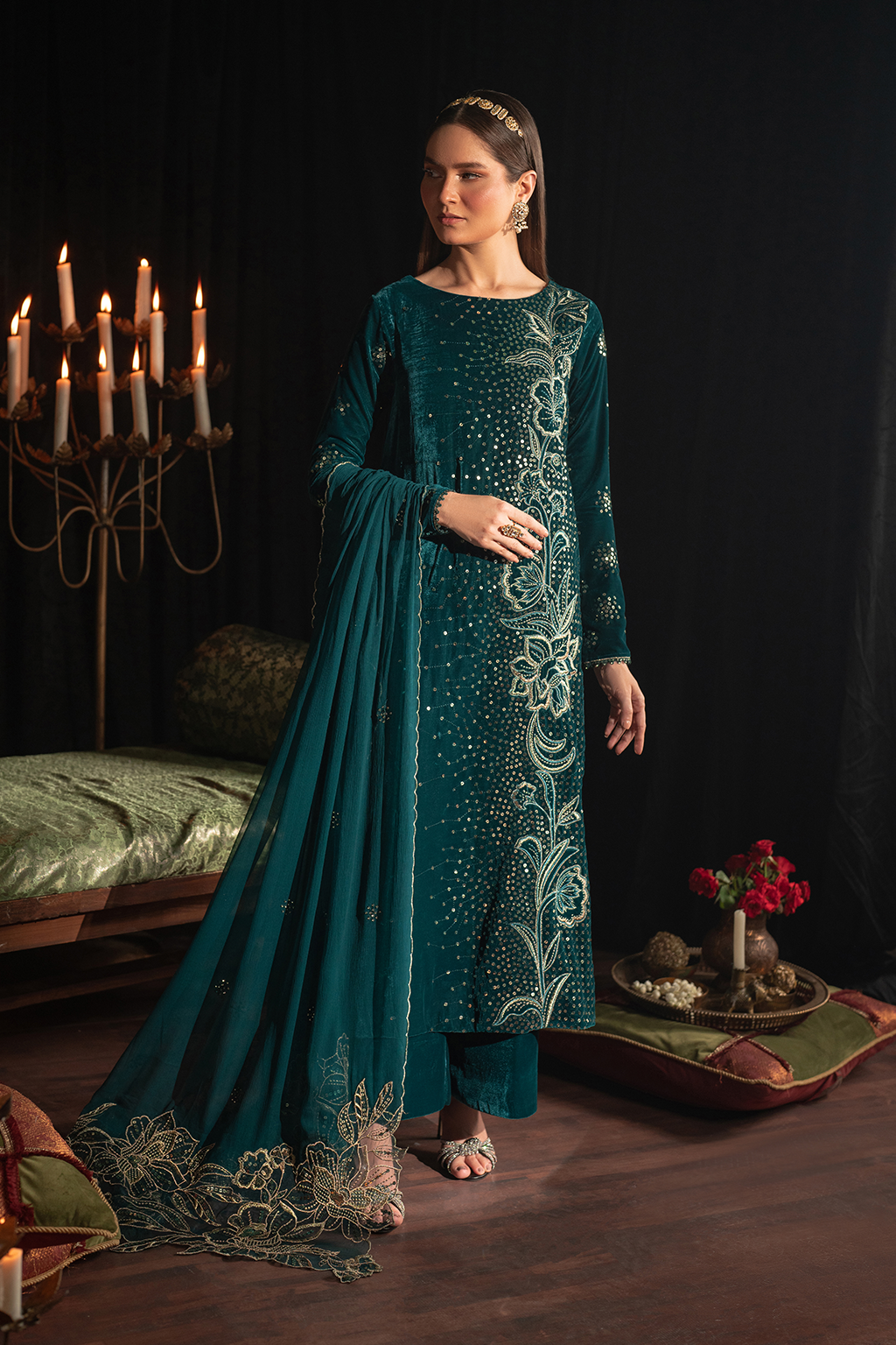 Iznik | Velvet 25 | IV-47 Embroidered Velvet by Iznik - Designer Dress - Type : Ladies Clothes - Available at Libayah - 100% Original 