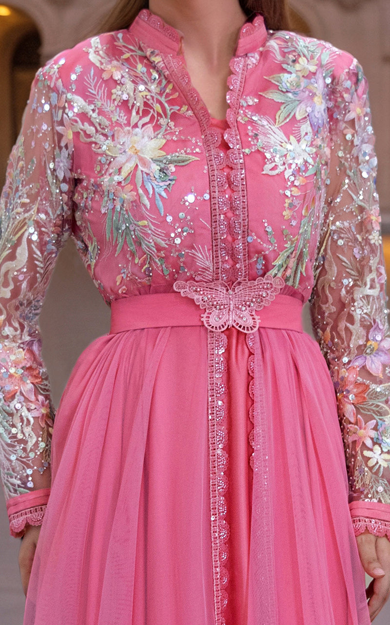 Threads and Motifs | Formal Dresses 25 | Net Embroidered Maxi by Threads and Motifs - Designer Dress  - Type : Ladies Clothes - Available at Libayah - 100% Original 