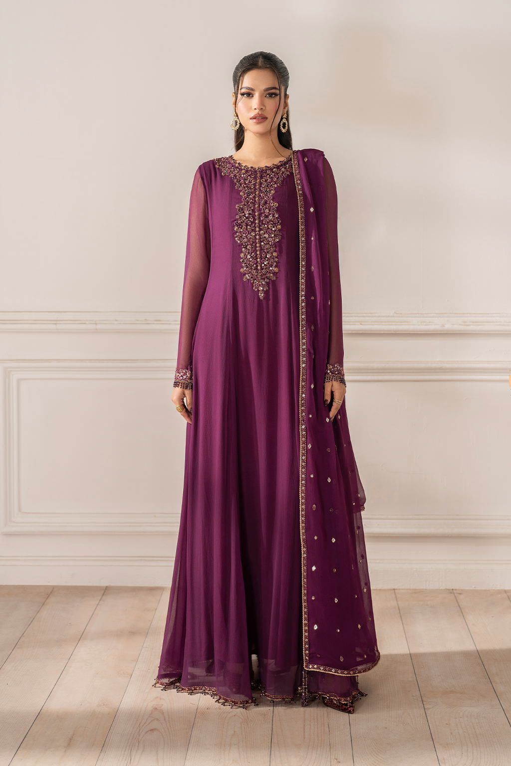 Iznik | Festive Formal |  UE-480 Embroidered Chiffon by Iznik - Designer Dress  - Type : Ladies Clothes - Available at Libayah - 100% Original 
