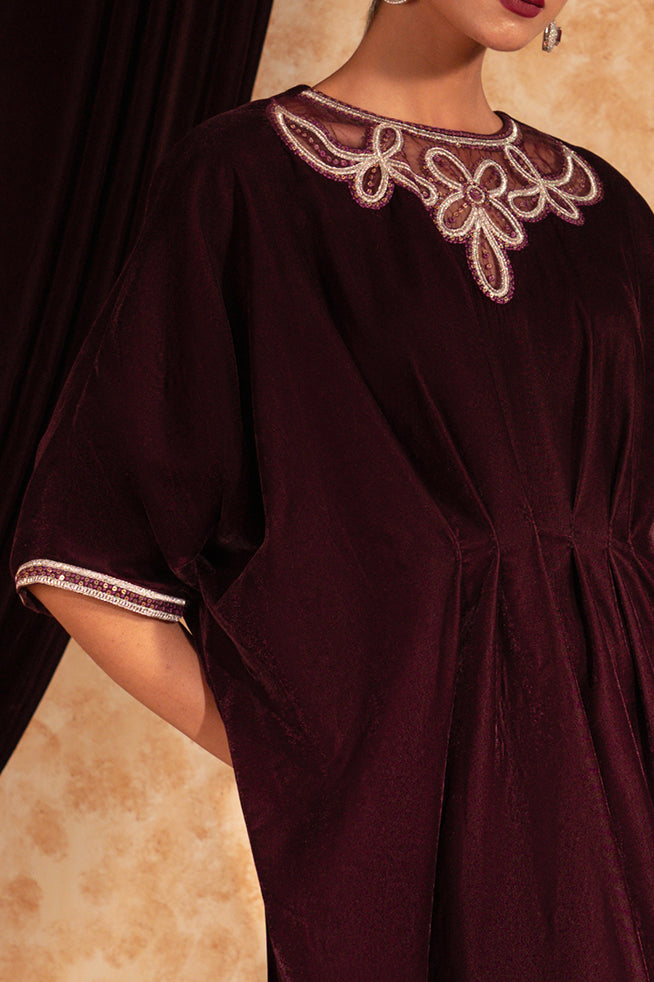 Fozia Khalid | Velvet Deck | Ruby by Fozia Khalid - Designer Dress - Type: Formal - Available at Libayah - 100% Original