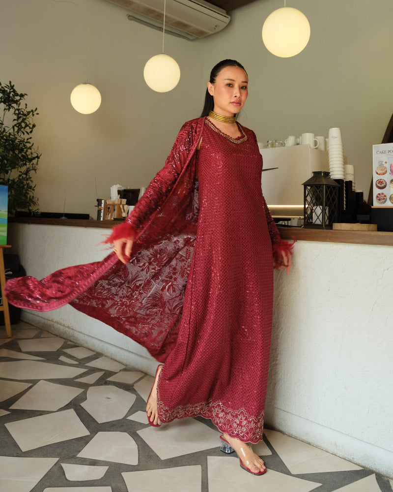 Mysie by Tahira | Wedding Formal Wears | CRIMSON by Mysie by Tahira - Designer Dress  - Type : Ladies Clothes - Available at Libayah - 100% Original 