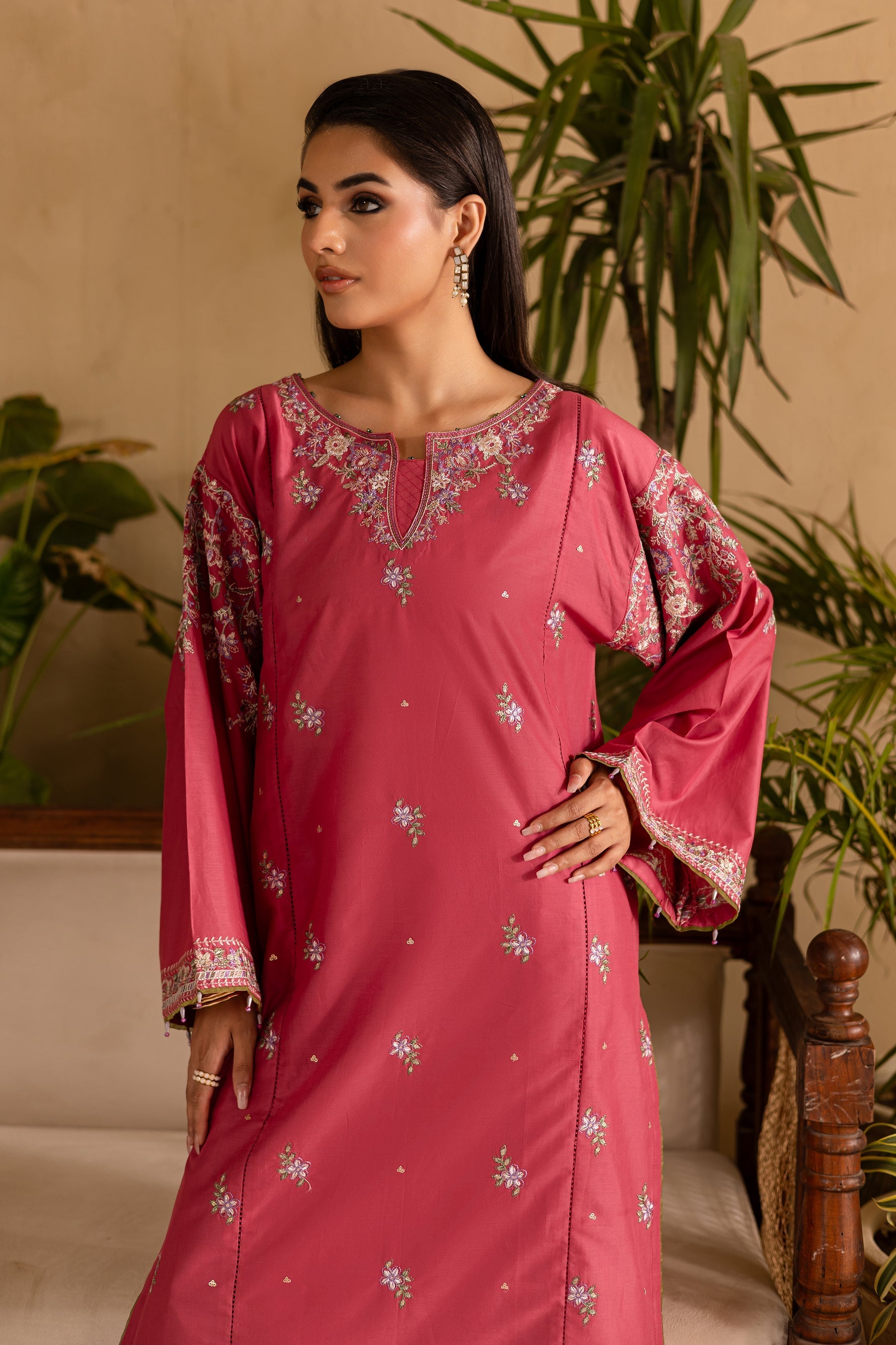 Batik | Nyra Embroidered Summer Solids | Blush by Batik - Designer Dress - Type: Ladies Clothes - Available at Libayah - 100% Original