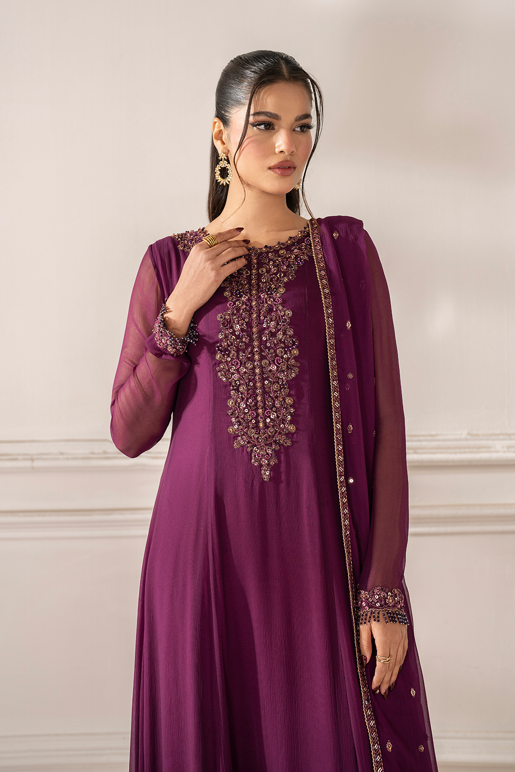 Iznik | Festive Formal |  UE-480 Embroidered Chiffon by Iznik - Designer Dress  - Type : Ladies Clothes - Available at Libayah - 100% Original 