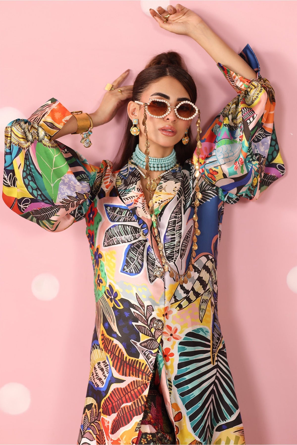 Musferah Saad | Resort Collection | Chromatic Jungle by Musferah Saad - Designer Dress  - Type : Ladies Clothes - Available at Libayah - 100% Original 