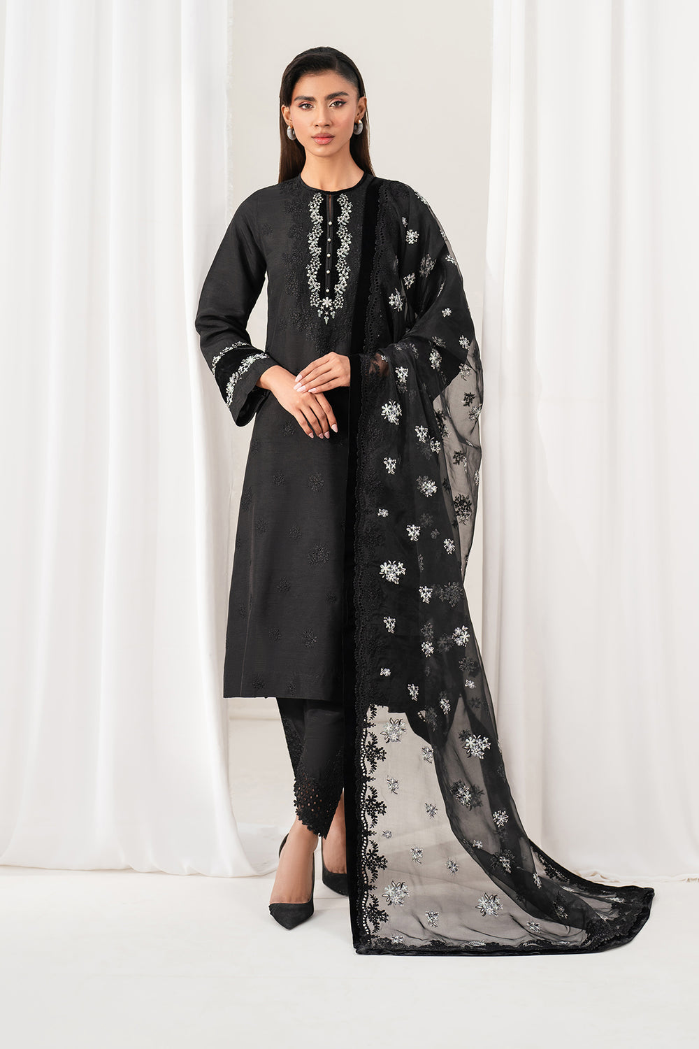 Baroque | Formals Collection | EMBROIDERED RAW SILK UF-4137 by Baroque - Designer Dress  - Type : Ladies Clothes - Available at Libayah - 100% Original 