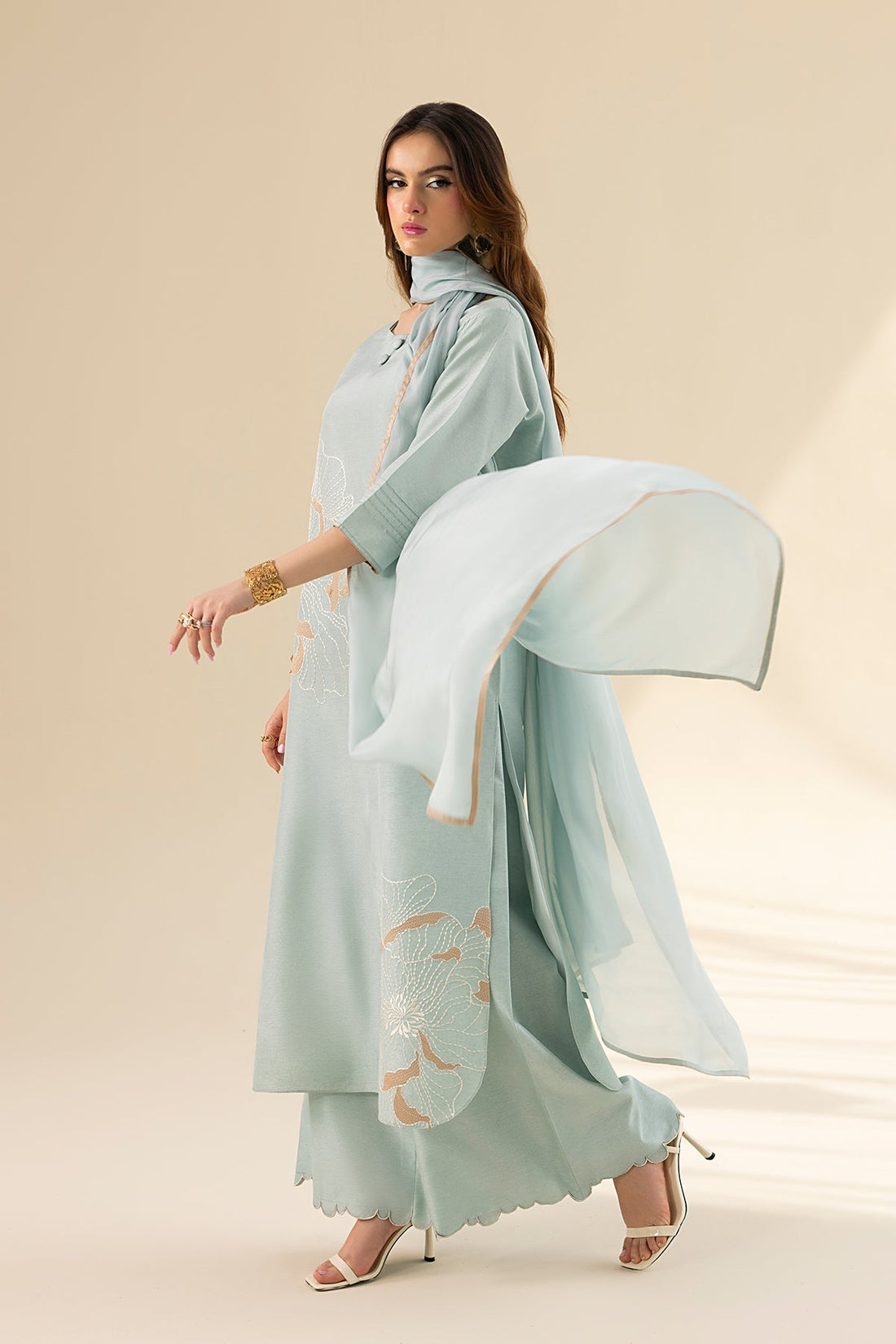 Erum Khan | Lillia Summer Edit | Aqua Breeze by Erum Khan - Designer Dress - Type: Ladies Clothes - Available at Libayah - 100% Original