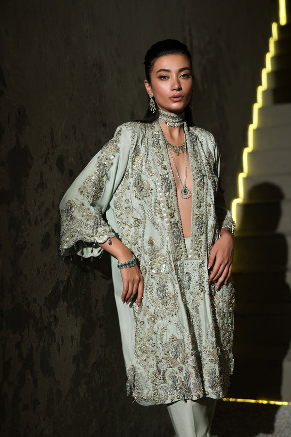 Ammara Khan | Lily Luxury Formals 24 | BOXY JEWELLED TUNIC (D-11) by Ammara Khan - Designer Dress - Type: Ladies Clothes - Available at Libayah - 100% Original