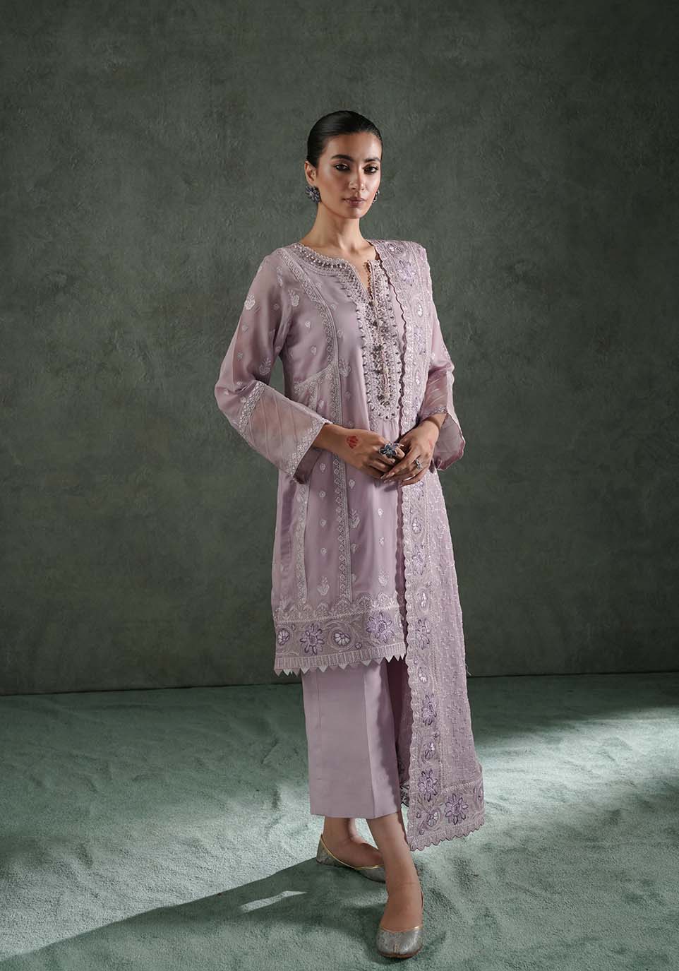 Zarqash | Lakhnawi Festive Chiffon 24 |  ZQL 007B AIZA by Zarqash - Designer Dress - Type: Ladies Clothes - Available at Libayah - 100% Original